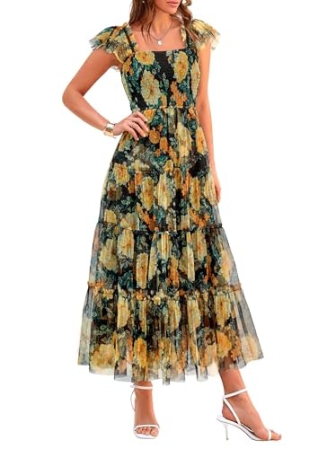 Prettygarden Women's Smocked Midi Tulle Dress: $47.99 Prettygarden Women's Smocked Midi Tulle Dress: $47.99