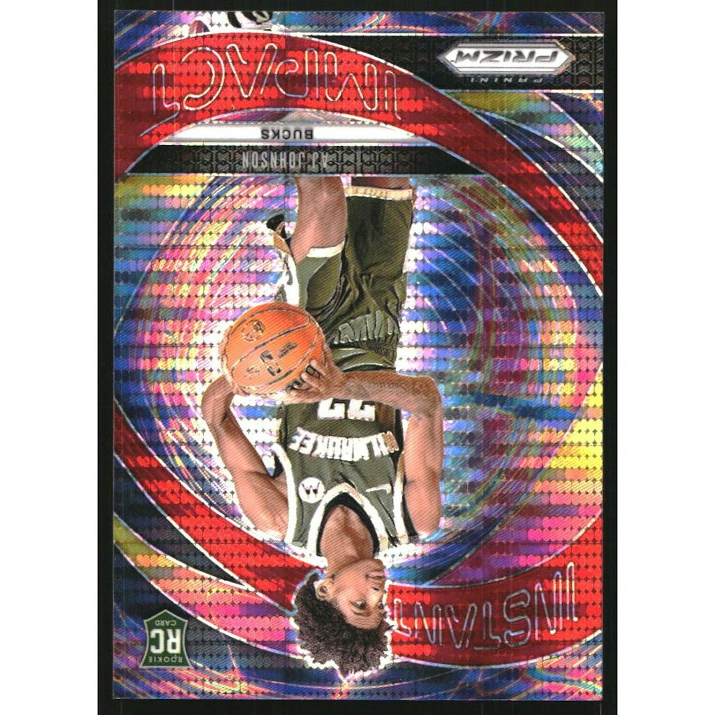 2024-25 Panini Prizm Instant Impact AJ Johnson Red Pulsar Prizm Card: $10 2024-25 Panini Prizm Instant Impact AJ Johnson Red Pulsar Prizm Card: $10