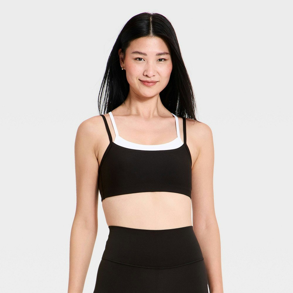 All In Motion Women's Everyday Soft Light Support Layered Sports Bra: $25 All In Motion Women's Everyday Soft Light Support Layered Sports Bra: $25