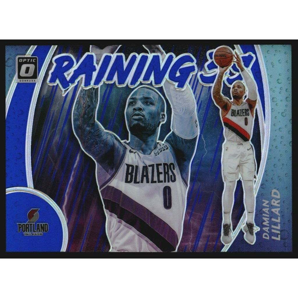 2020-21 Donruss Optic Damian Lillard Raining 3s Blue Trading Card: $16 2020-21 Donruss Optic Damian Lillard Raining 3s Blue Trading Card: $16