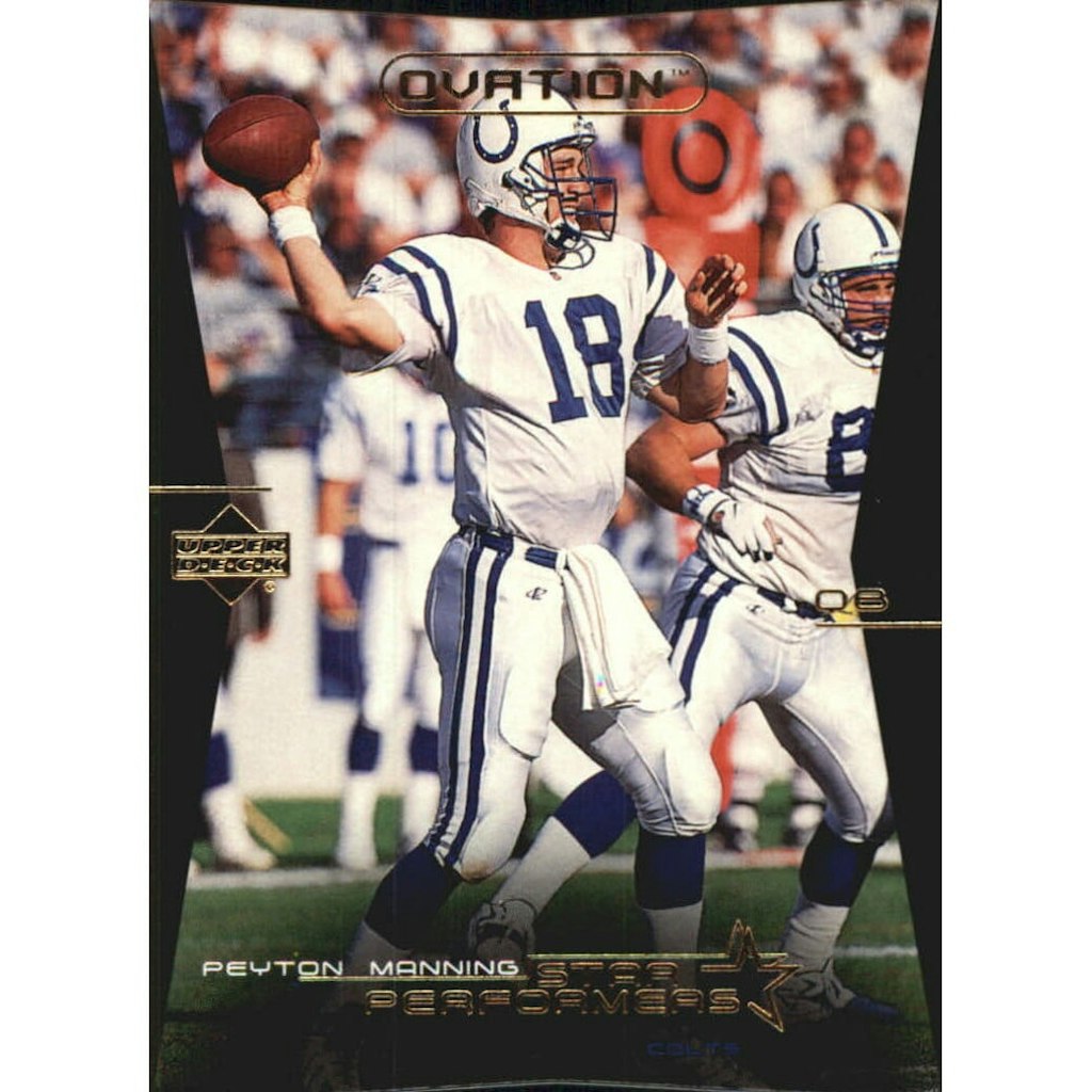 1999 Upper Deck Ovation Peyton Manning Star Performers Card #SP2: $16 1999 Upper Deck Ovation Peyton Manning Star Performers Card #SP2: $16