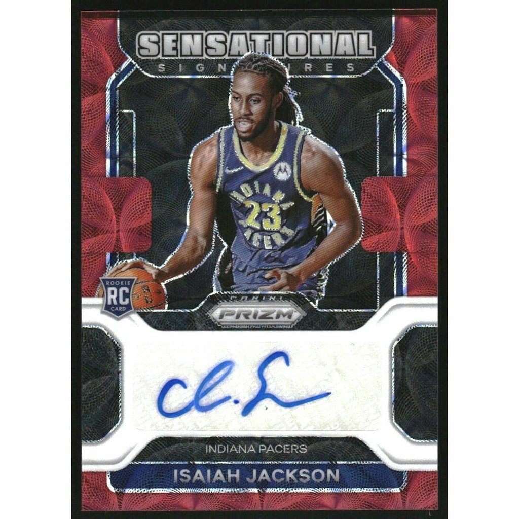 2021-22 Panini Prizm Sensational Signatures Isaiah Jackson Autograph Card: $15 2021-22 Panini Prizm Sensational Signatures Isaiah Jackson Autograph Card: $15