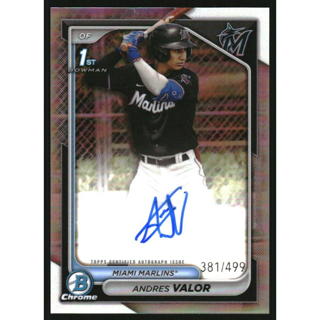 2024 Bowman Chrome Andres Valor Prospect Autograph Refractor: $27 2024 Bowman Chrome Andres Valor Prospect Autograph Refractor: $27