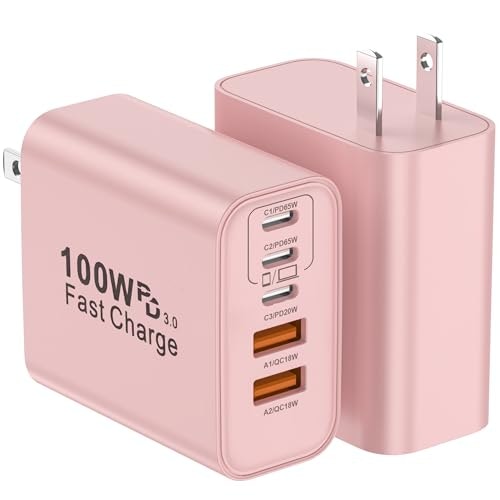 100W 5-Port USB C Wall Charger 2-Pack: $24.64