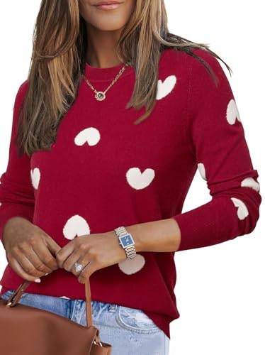 Arach&Cloz Women's Heart Pattern Long Sleeve Sweater: $25.01 Arach&Cloz Women's Heart Pattern Long Sleeve Sweater: $25.01