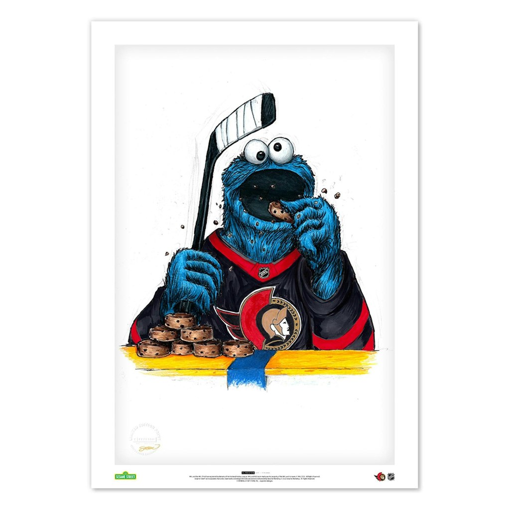 Cookie Monster Ottawa Senators 14" x 20" Fine Art Print: $79.99 Cookie Monster Ottawa Senators 14" x 20" Fine Art Print: $79.99