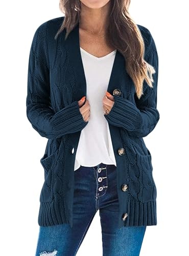 Prettygarden Women's Cable Knit Cardigan Sweater: $29.69