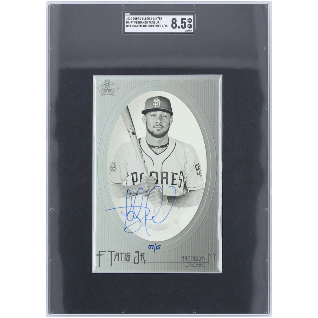 Fernando Tatis Jr. Signed 2020 Topps Allen & Ginter Box Topper Card: $479.99 Fernando Tatis Jr. Signed 2020 Topps Allen & Ginter Box Topper Card: $479.99
