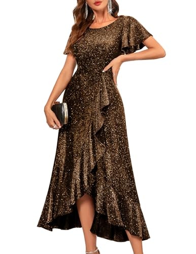 BeryLove Women's Elegant Sequin Evening Gown: $46.38