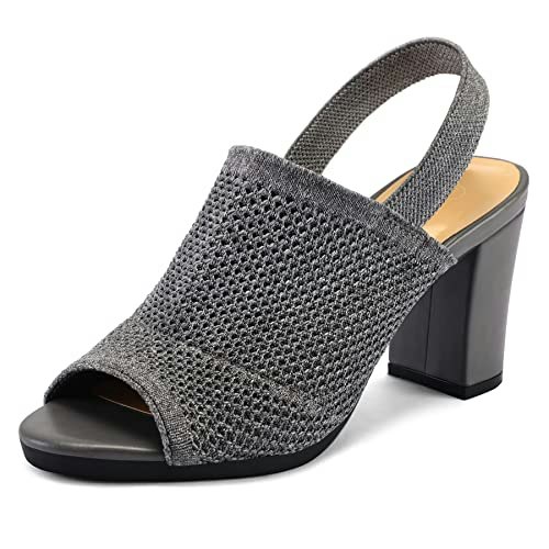 Mysoft Women's Knit Peep Toe Slingback Block Heels: $33.14 Mysoft Women's Knit Peep Toe Slingback Block Heels: $33.14