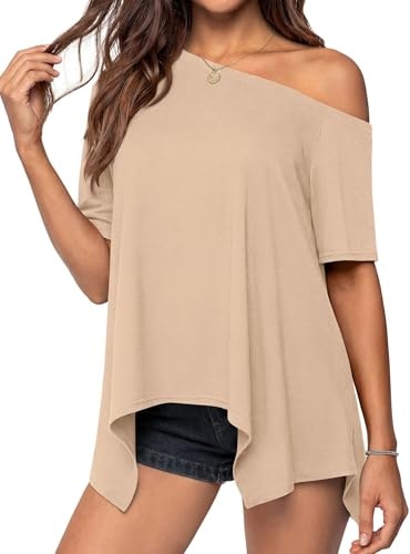 Prettygarden Women's Off-Shoulder Oversized T-Shirt: $16.14