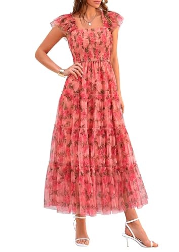 Prettygarden Women's Smocked Midi Tulle Dress: $47.99