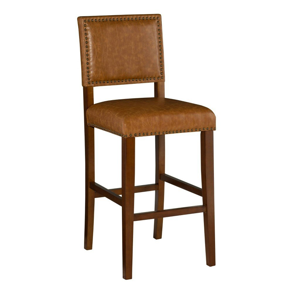 Linon 29-Inch Padded Faux Leather Nailhead Barstool: $101.99 Linon 29-Inch Padded Faux Leather Nailhead Barstool: $101.99
