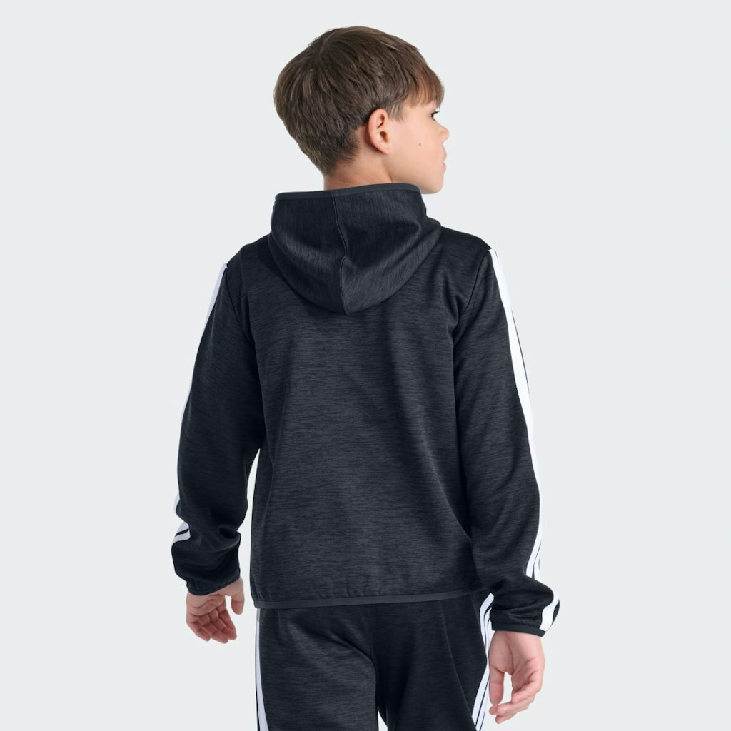 Training Essential 3-Stripe Long Sleeve Hooded Jacket: $55 Training Essential 3-Stripe Long Sleeve Hooded Jacket: $55