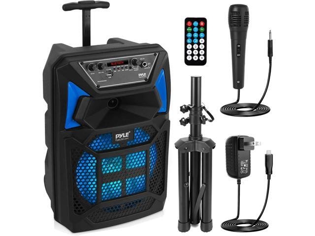 Pyle PPHP82SM Portable Bluetooth PA Speaker System with Microphone and Stand: $95.99 Pyle PPHP82SM Portable Bluetooth PA Speaker System with Microphone and Stand: $95.99