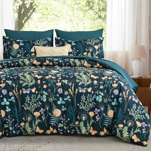 Yiran 7-Piece Floral Full Comforter Bedding Set: $45.49 Yiran 7-Piece Floral Full Comforter Bedding Set: $45.49