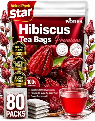 Wotiha Hibiscus Flower Tea Bags 80-Pack: $5.64 Wotiha Hibiscus Flower Tea Bags 80-Pack: $5.64