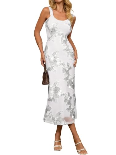 Simplee Women's 3D Floral Bodycon Maxi Dress: $39.09