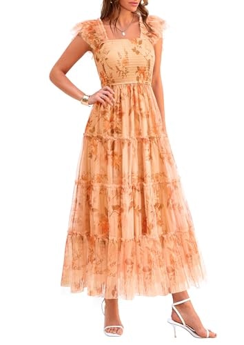 Prettygarden Women's Smocked Midi Tulle Dress: $47.99