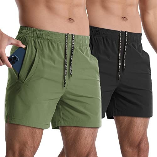 Lempue Men's 5-inch Athletic Gym Shorts 2-Pack: $30.59