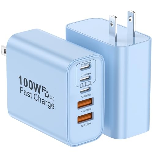 100W 5-Port USB C Wall Charger 2-Pack: $24.64