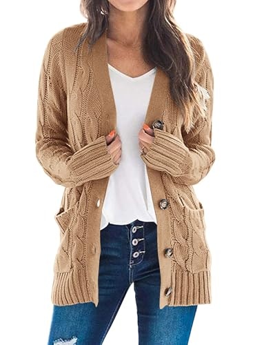 Prettygarden Women's Cable Knit Cardigan Sweater: $29.73 Prettygarden Women's Cable Knit Cardigan Sweater: $29.73
