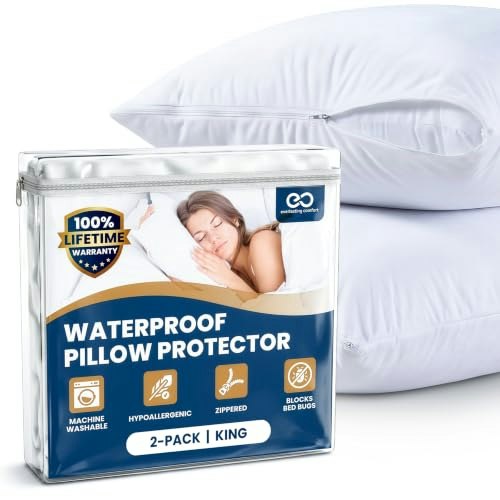 King Size Waterproof Pillow Protectors 2-Pack: $19.97 King Size Waterproof Pillow Protectors 2-Pack: $19.97