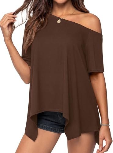 Prettygarden Off Shoulder Oversized T-Shirt: $16.14