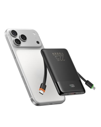 Veger 10,000mAh 22.5W Portable Charger with Built-in Cables: $20.39