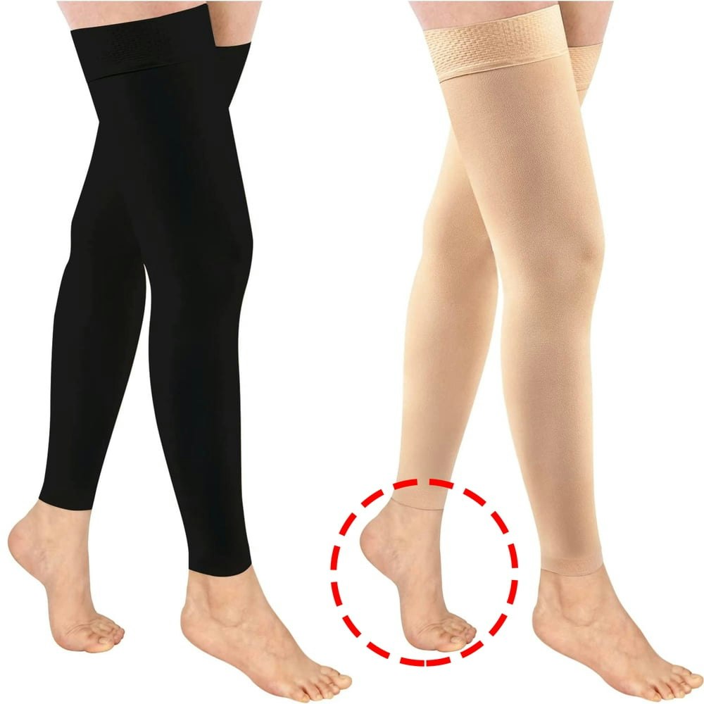 Wukang 20-30mmHg Thigh High Footless Compression Stockings 1-Pair: $12.45
