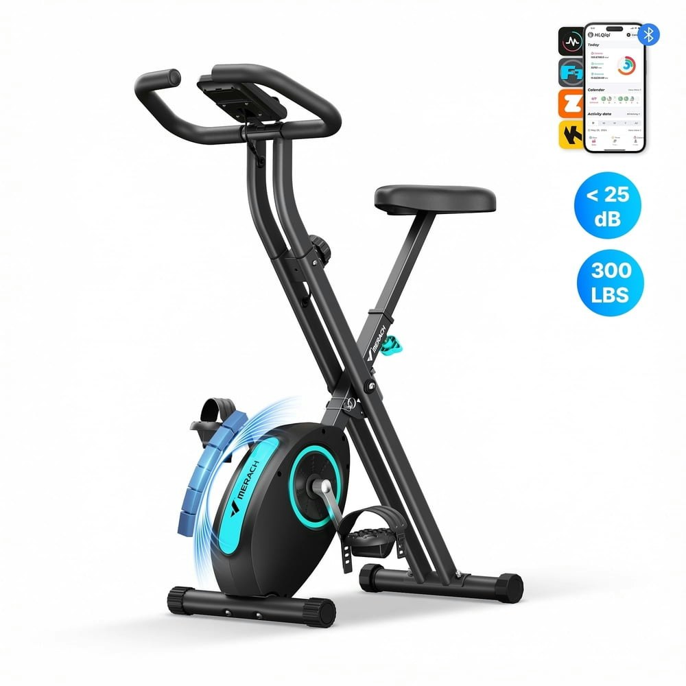 Merach Folding Magnetic Exercise Bike: $99.99