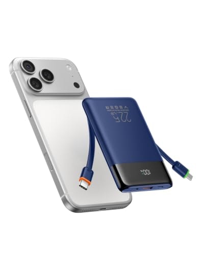 Veger 10,000mAh 22.5W Portable Charger with Built-in Cables: $21.59