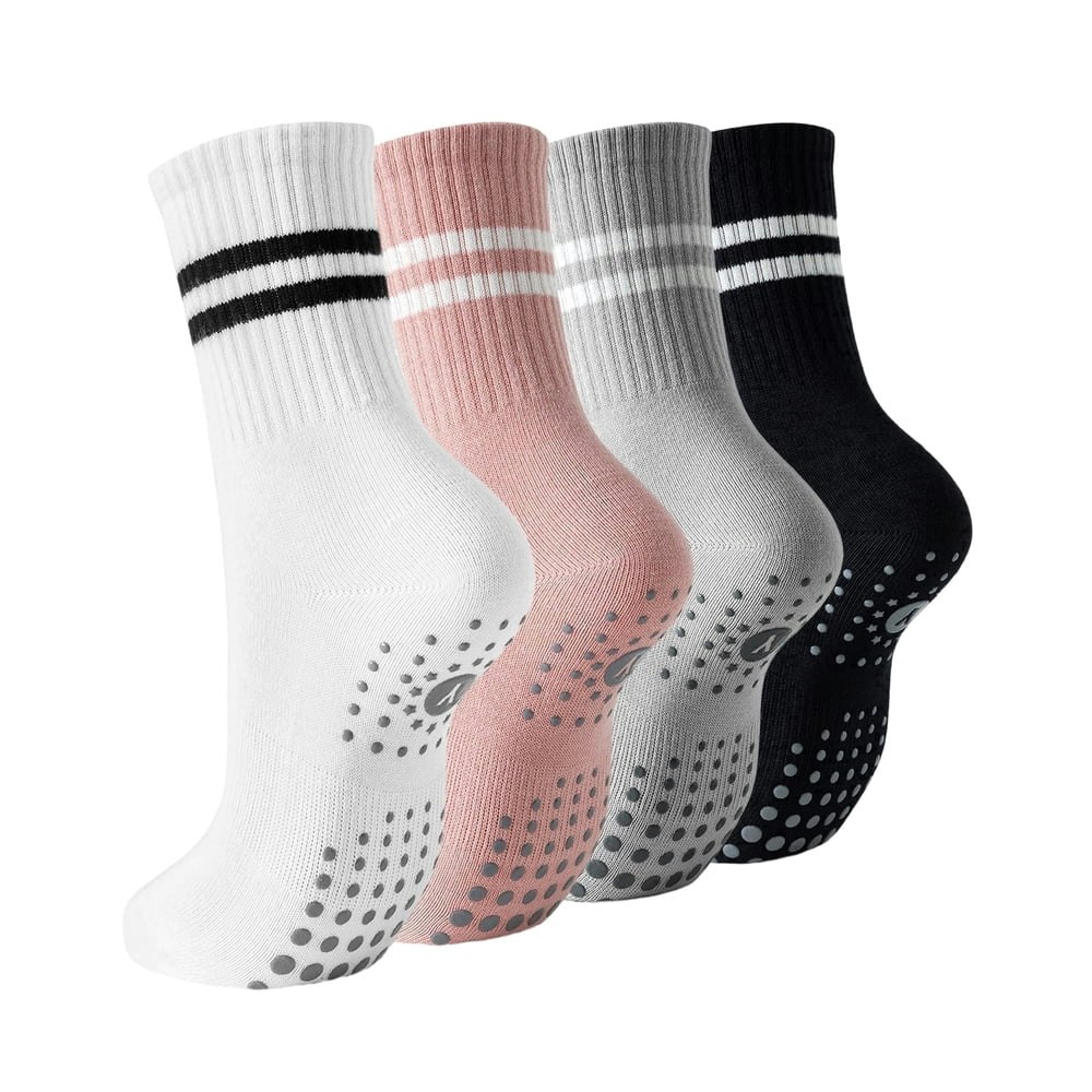Yawlsow Women's Pilates Grip Socks 4-Pack: $12.99