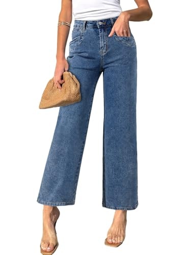 Sidefeel Women's High-Waisted Wide-Leg Ankle Jeans: $28.79 Sidefeel Women's High-Waisted Wide-Leg Ankle Jeans: $28.79
