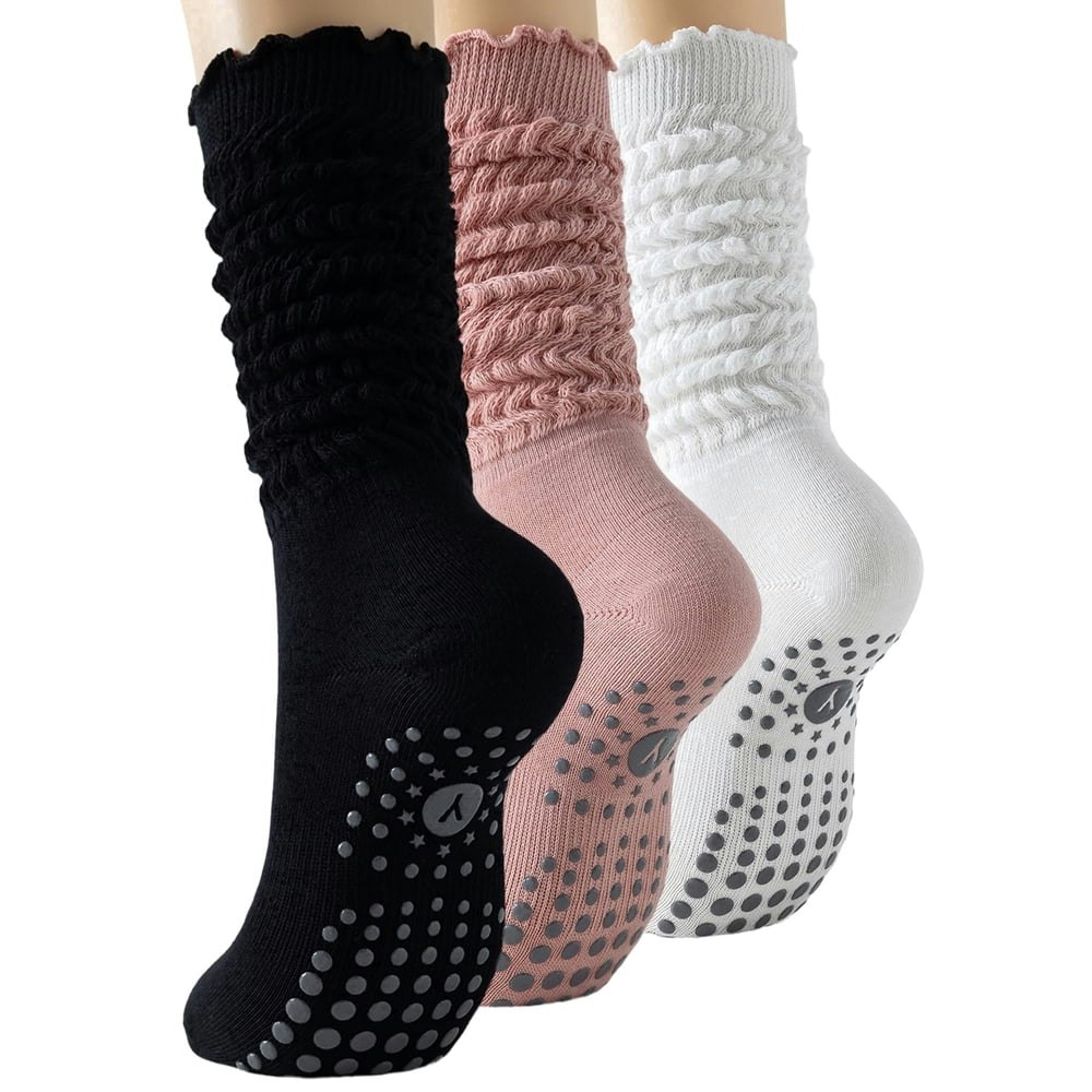 Yawlsow Women's Slouchy Non-Slip Yoga Socks 3-Pack: $13.99 Yawlsow Women's Slouchy Non-Slip Yoga Socks 3-Pack: $13.99