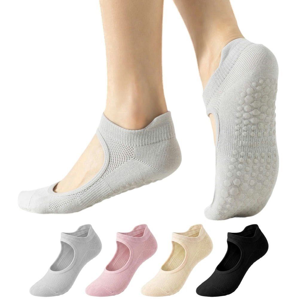 Yawlsow Non-Slip Pilates Socks 4-Pack: $13.99 Yawlsow Non-Slip Pilates Socks 4-Pack: $13.99