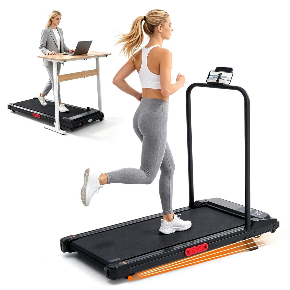 3.0HP Portable Under Desk Treadmill with Handle Bar and Incline: $125.99 3.0HP Portable Under Desk Treadmill with Handle Bar and Incline: $125.99