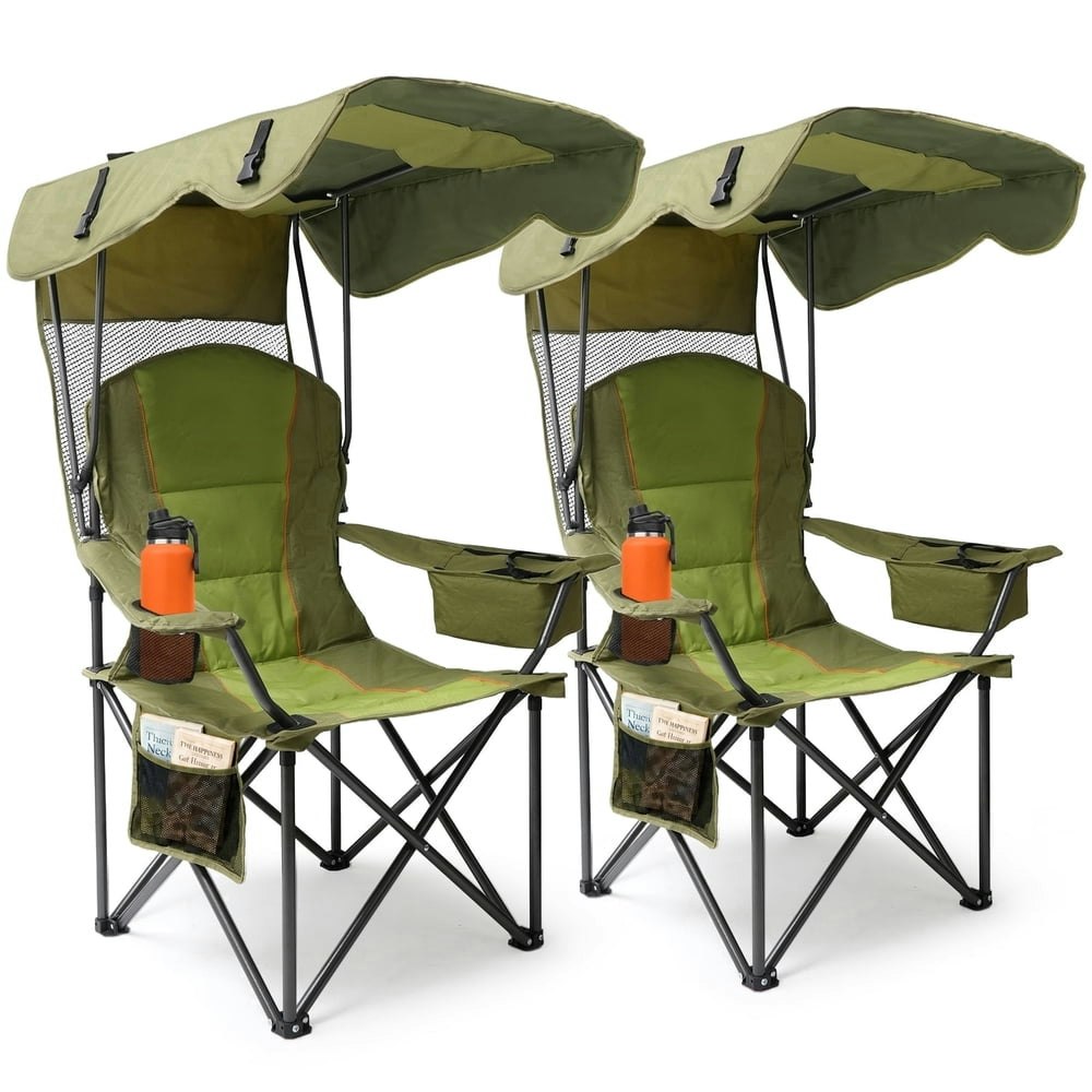 Dkmoco Folding Camping Chair with Canopy 2-Pack: $109.99