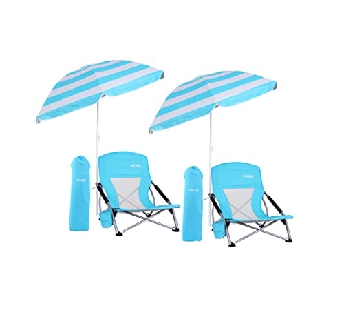 Wgos Low Beach Chair with Umbrella 2-Pack: $83.28 Wgos Low Beach Chair with Umbrella 2-Pack: $83.28