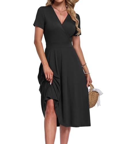 Auselily Women's Floral V-Neck Wrap Midi Dress: $24.06 Auselily Women's Floral V-Neck Wrap Midi Dress: $24.06