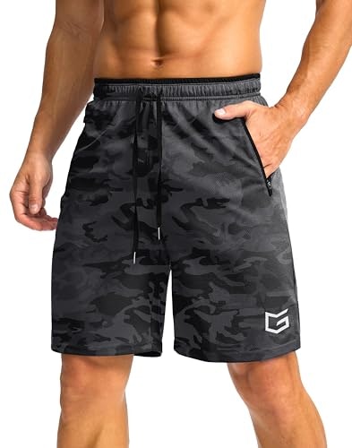 Men's Athletic 9-inch Basketball Shorts with Zipper Pocket: $14.99