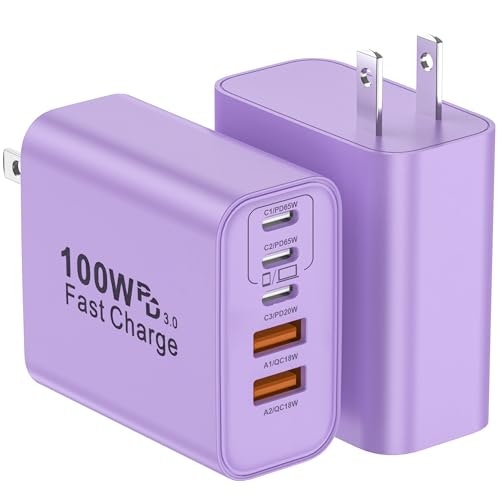 100W 5-Port USB C Wall Charger 2-Pack: $24.64