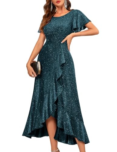 Women's Shimmery Sequin Wedding Guest Cocktail Gown: $39