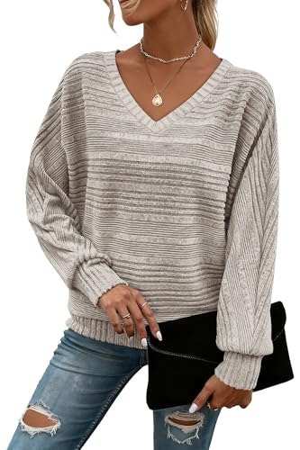 Richstory Women's Long Sleeve Pullover Sweater: $12.34