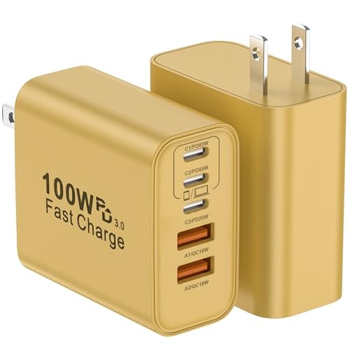 100W 5-Port USB C Wall Charger 2-Pack: $24.64