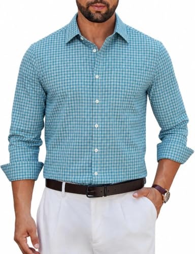 Coofandy Men's Long Sleeve Plaid Button Down Cotton Dress Shirt: $19.99 Coofandy Men's Long Sleeve Plaid Button Down Cotton Dress Shirt: $19.99