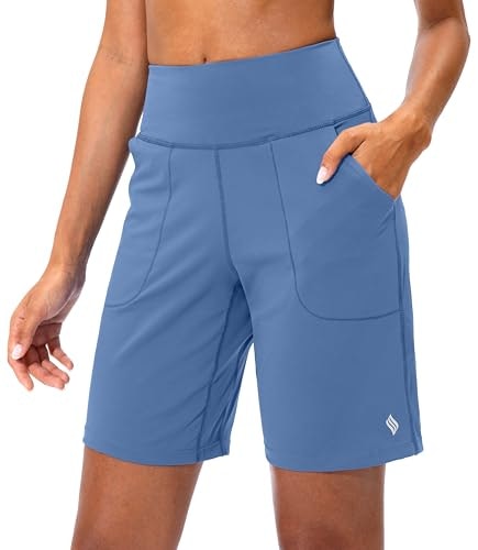 Santiny Women's Athletic Bermuda Shorts with Pockets: $18.99 Santiny Women's Athletic Bermuda Shorts with Pockets: $18.99