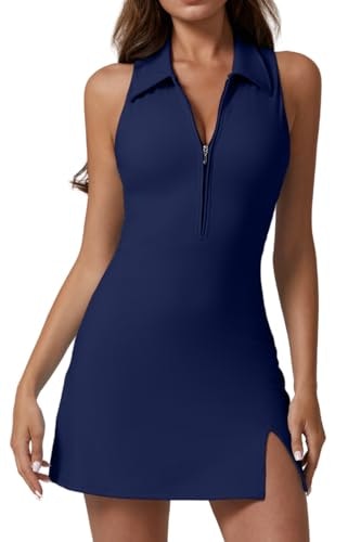 Qinsen Zip Front Athletic Dress with Shorts: $33.99 Qinsen Zip Front Athletic Dress with Shorts: $33.99