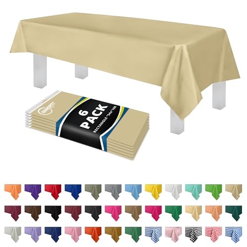 Disposable Plastic Tablecloth 6-Pack: $12.74 Disposable Plastic Tablecloth 6-Pack: $12.74