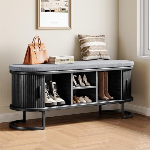Decofy 47.2-Inch Shoe Storage Bench with Cushion: $95.99